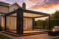 Pergola photovoltaïque d'extérieur de taille personnalisée avec système de panneaux solaires Pergola étanche 6x5 en aluminium motorisée Bioclimatic