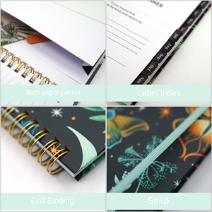 Agenda Settimanale A5 2026-2027 Spirale Celeste con Farfalle Notturne, Rilegatura a Spirale Dorata, in Inglese, Pronta Consegna - Product Image 2