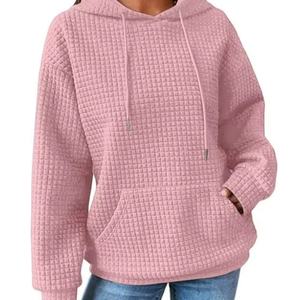 Sudadera con capucha de alta calidad para mujer, informal, de manga larga, con bolsillo y cordón, Material de felpa, talla XS, Invierno - Product Image 1
