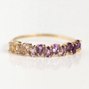 Anillo de Boda Clásico con Topacio en Forma de Pera, Delicado, de Oro de 18K y Plata de Ley, Regalo para Damas de Honor - Product Image 4