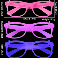 Monture de lunettes carrée fluorescente violette très tendance, effet néon accrocheur pour soirées à thème néon, boîtes de nuit et événements d'anniversaire