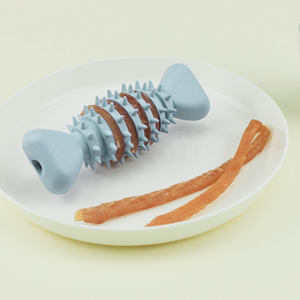 499 MOQ colores personalizables juguetes masticables para mascotas Rosa verde gris mascota masticar hueso juguete goma perro juguete puntiagudo dientes limpiador hueso - Product Image 3