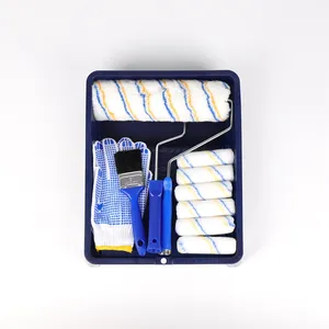 Kit de rolo de pintura de esponja de alta qualidade de 9 polegadas 4 polegadas conjunto de pincéis bandeja preta