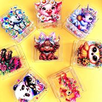 Nouveauté : Porte-stylo en acrylique à motif animalier 10 cm – Design Chat, Chien, Vache, Cochon, Cheval – Boîte à stylos de bureau, Organisateur de rangement pour papeterie