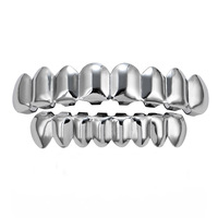 Promotion : Bijoux corporels Hip Hop tendance unisexe en cuivre doré/argenté avec zircon, style Punk, Grillz dentaires sexy, vente en gros