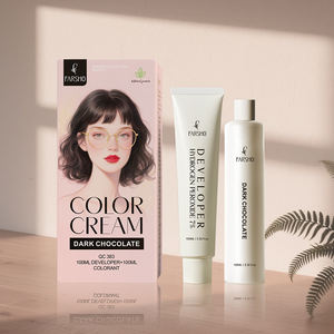 ชุดย้อมผมสีน้ำตาลธรรมชาติแบบกึ่งถาวรสำหรับผู้หญิงมืออาชีพ ปราศจากแอมโมเนีย สีครีมช็อกโกแลตเข้มจากสมุนไพร - Product Image 2