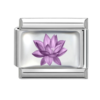 Bracelet à breloques italien à motif floral en acier inoxydable plaqué or 18 carats, accessoire de bijouterie modulaire de mode à assembler soi-même