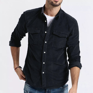 <span class=keywords><strong>Camicia</strong></span> di <span class=keywords><strong>velluto</strong></span> <span class=keywords><strong>a</strong></span> <span class=keywords><strong>coste</strong></span> aderente da <span class=keywords><strong>uomo</strong></span> <span class=keywords><strong>a</strong></span> manica lunga con due pembi - Product Image 4