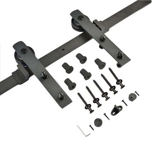 WEKIS 6.6 Ft Rustic I-Shape Sliding Barn Door Hardware <b>Kit</b> Durable Brass Steel for Kitchen & Bathroom - Product Image 4