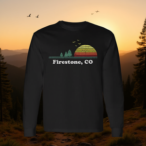 Firestone Co Vintage Sunset T-shirt a maniche lunghe Souvenir per la casa - Product Image 3