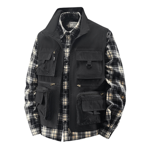 Nuovo gilet estivo da lavoro da uomo Outdoor Multi tascabile, canottiera, gilet da viaggio, ampio oversize - Product Image 3