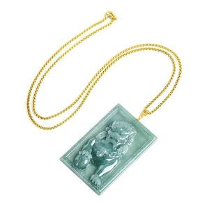 Pendentif en jadéite naturelle chinoise Fudog Blue Water, bijoux pour hommes, style chinois, cadeau avec certificat d'évaluation DW72 - Product Image 3