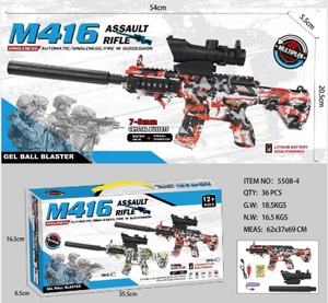 Pistola de Agua Eléctrica M416, 200-250 fps, Rifle de Juguete a Batería para Niños, Modo Automático de Plástico - Product Image 3