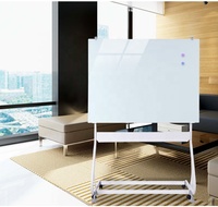 Xushan support en forme de S hauteur réglable 90*120cm aimant Mobile support de tableau blanc 4mm d'épaisseur verre trempé effaçable à sec personnalisable