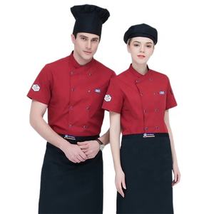 SunYue exclusivo hotel ejecutivo chef uniforme con mangas cortas restaurante chef abrigo - Product Image 4