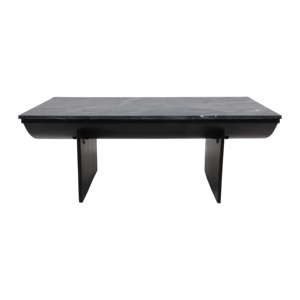 Modern Rectangular Stone Top Coffee <b>Table</b> With Mango Wood Base For Living Room Furniture - Product Image 2
