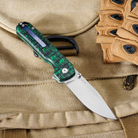 Couteau pliant tactique en fibre de carbone haute dureté, couteau à lame rabattable en acier VG-10, couteau utilitaire multifonctionnel personnalisé T0073-7