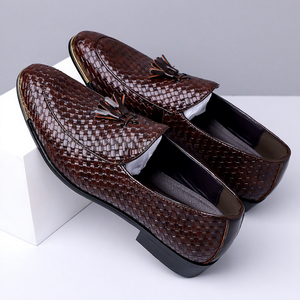 Chaussures Su Le Fu de style britannique, grande taille, pour bureau <span class=keywords><strong>et</strong></span> occasions formelles ou décontractées, avec empeigne tissée, modèle à enfiler, style homme - Product Image 4