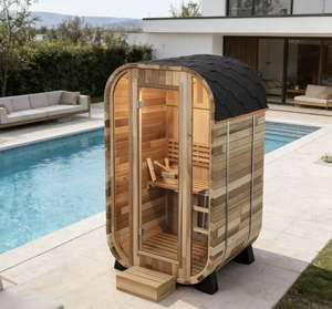 Sauna extérieur à vapeur de haute qualité pour 1 personne, pour la relaxation mentale, sauna pratique en bois massif pour la purification du corps - Product Image 1