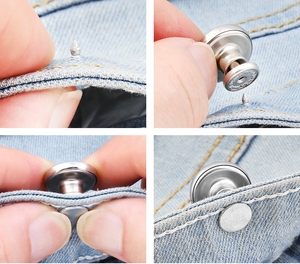 Thiết Kế Mới Tay Báo Chí Di Chuyển Đầu Không Có May 17Mm Kim Loại Nút Kẽm Hợp Kim Denim Jeans Nút - Product Image 6