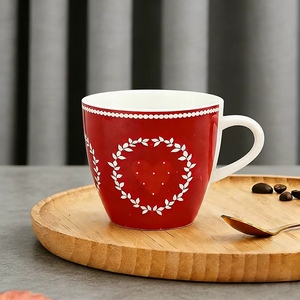 Tazza in Ceramica <span class=keywords><strong>a</strong></span> <span class=keywords><strong>Forma</strong></span> <span class=keywords><strong>di</strong></span> <span class=keywords><strong>Cuore</strong></span> Rosso del Miglior Produttore, Regalo per San Valentino, Eleganti Tazze in Porcellana per Espresso - Product Image 3