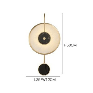 โคมไฟติดผนังหินอ่อนสไตล์นอร์ดิกโพสต์โมเดิร์น สำหรับห้องนั่งเล่น ฉากหลังทีวี ห้องนอน ทางเดิน ตกแต่งบ้าน ดีไซน์สร้างสรรค์ โครงเหล็ก - Product Image 1