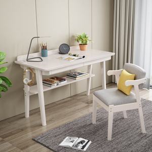 Escritorio de Computadora Moderno de Madera Sólida, 3 Estilos: Nogal, Blanco, Burlywood, Mesa de Estudio - Product Image 4