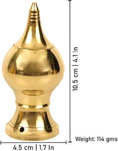 Kalash Tradicional de Latón para Pooja y Decoración del Hogar, Recipiente Ritual Indio Hecho a Mano y Regalo con Acabado Dorado - Product Image 5