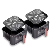 Friteuse à air 2800W, double capacité de 12L, puissante circulation à 360 degrés pour une cuisson à faible teneur en huile, utilisation polyvalente et efficace