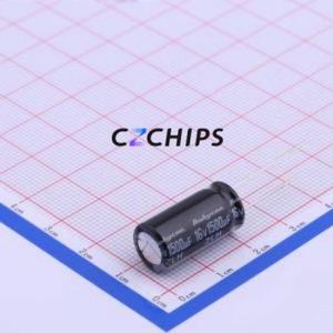 Condensador Electrolítico de Aluminio de Orificio Pasante 16ZLH1500MEFC10X20, Orificio Pasante, D10xL20mm 1500uF 20% 16V 1.96A-100kHz - Product Image 1