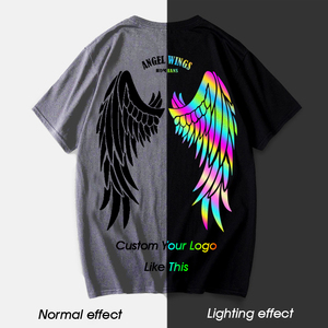 OEM Custom logo Printing <b>Lighting</b> <b>rainbow</b> Reflection Tshirt Crew Neck Blank Polyester Cotton Men's Plus Size T-shirt for Men - Product Image 1