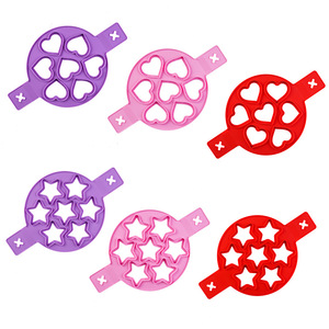 Moule de cuisson antiadhésif en forme de coeur rond, fabricant d'anneaux de cuisson en silicone réutilisable pour crêpes et œufs frits - Product Image 3