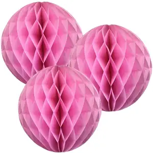 HKH Hot selling Tissue Paper Honeycomb Ball handmade hanging paper lantern For decorative festival Wedding & Birthday Party