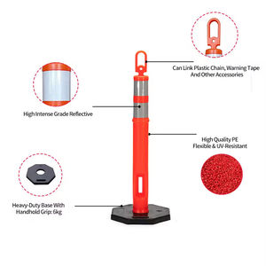 Гибкий предупреждающий столб с резиновой основой, отражающий столбик для дорожного движения - Product Image 2