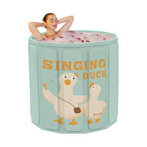 Baignoire pliante portable <span class=keywords><strong>de</strong></span> mode <span class=keywords><strong>de</strong></span> haute qualité Petite baignoire imprimée pour se baigner et cuire à la vapeur Accepter la personnalisation - Product Image 1
