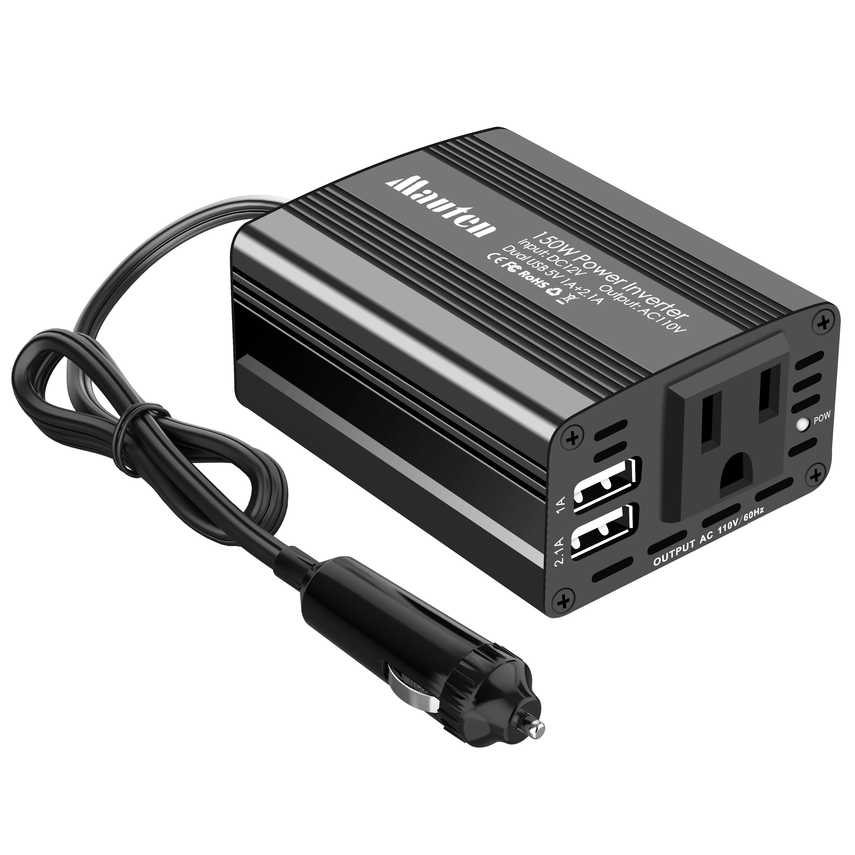 Inversor de encendedor de cigarrillos de coche OEM ODM 150W 300W CC 12V a CA 100V 110V inversor de corriente de coche de onda sinusoidal modificada para coche