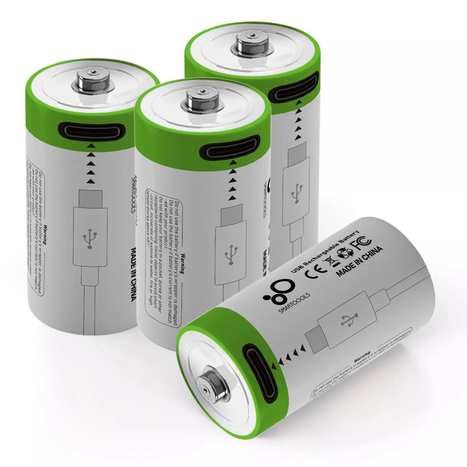 高品質SMARTOOOLS CR2リチウムイオン充電式電池4個入り 300mAh 3.7V 