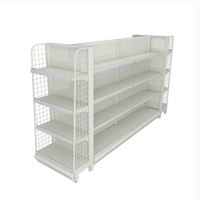 Étagères de présentation réglables légères en acier laminé à froid à 5 niveaux avec roulettes, revêtement électrostatique en poudre, combinables pour supermarchés