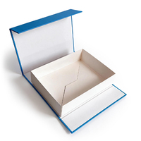 Boîte cadeau rigide personnalisée en forme de livre bleu, boîte de style livre rectangulaire de luxe pour emballages cadeaux de mariage ou de cosmétiques