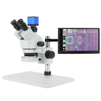 SANQTID TD-745P-HDMI Trinocular Stereo Microscope 7-45X Continuous Zoom PIndustrial Camera Mobile Phone PCB Repair