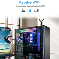 Adaptador WiFi Wifi6E AX5400 Tri banda 5400Mbps Wi-Fi USB3.0 Dongle Antena de alta ganancia Tarjeta de red inalámbrica compatible con WPA3