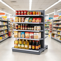 Étagère de supermarché en gros, unité d'étagérage réglable en métal pour présentoir de détail, étagère de magasin d'alimentation pour supérette