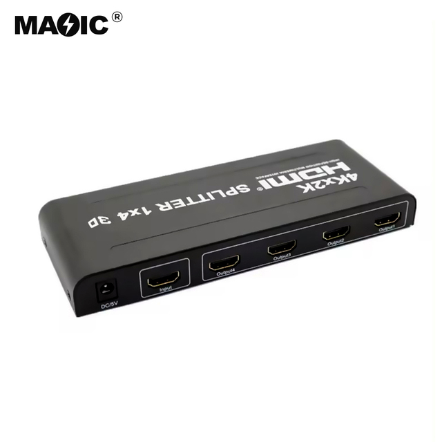 2023 Newest Hot Sell HDMI Splitter 1x4 Powered 4K 2K V2.0 Video Converters Connectors 4 Ports Adapters with Full Ultra HD