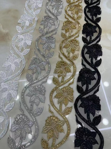 Garniture en dentelle de mariée florale blanche/dernière broderie garniture en dentelle Rose haute qualité broderie lait soie accessoires de vêtement venise <span class=keywords><strong>Fa</strong></span> - Product Image 4