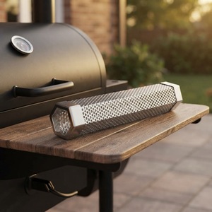 Tube fumoir hexagonal rond en acier inoxydable 304 pour <span class=keywords><strong>barbecue</strong></span>, générateur de fumée froide et chaude de 5 heures pour Traeger <span class=keywords><strong>Weber</strong></span> Grill - Product Image 1