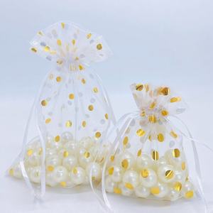 Fournisseur d'usine, vente en gros, petit sac cadeau de Noël en organza transparent avec cordon de serrage, pochette cadeau - Product Image 2