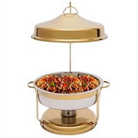 Chauffe-Plats BOSAI en Acier Inoxydable 201 Doré pour Buffets, Maintien au Chaud Continu, Idéal pour Restaurants, Hôtels, Mariages et Banquets