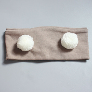 Bandeau en coton gaufré pour bébé avec nœud et pompon, doux et élastique, pour nouveau-nés garçons et filles, style turban - Product Image 5