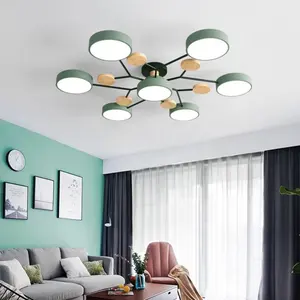 Lustre de salon nordique éclairage de plafond de chambre à coucher couleur macaron simple moderne