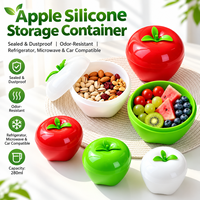 Organisateur de rangement en silicone multifonctionnel pour voiture, maison, réfrigérateur, boîte de rangement pour aliments en forme de pomme